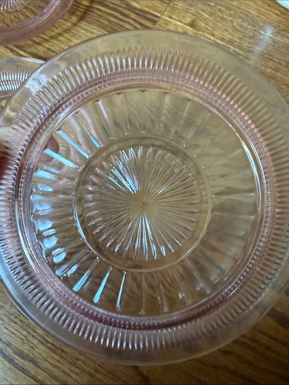 Anchor Hocking coronation pink bread and butter plate 6" - set of 3 VINTAGE - Picture 3 of 3